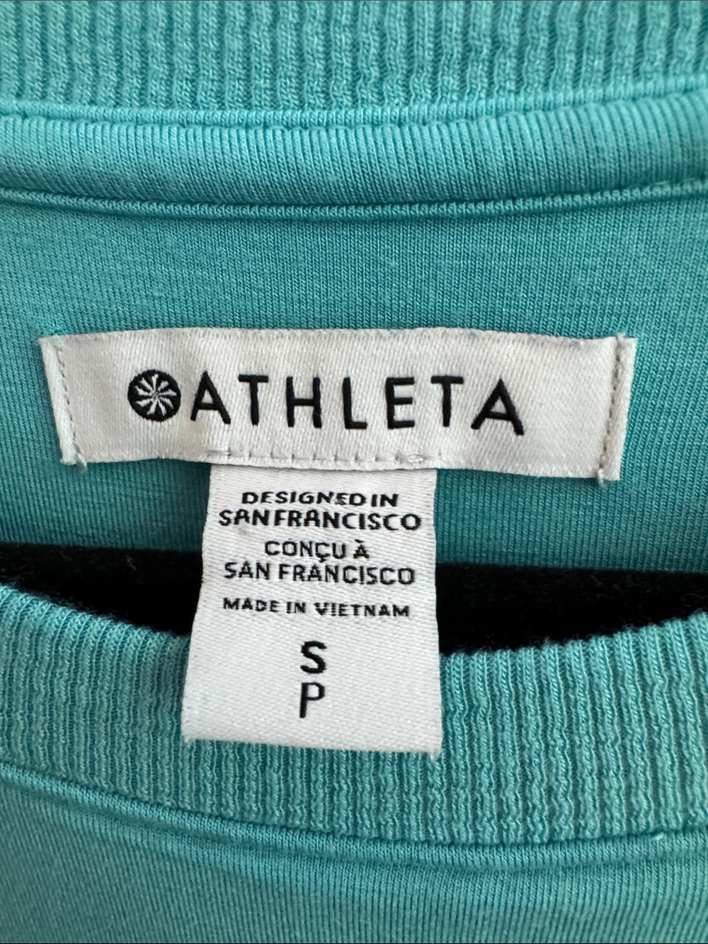 ATHLETA Santorini Cinch Jersey Knit Sleeveless Midi Dress Aqua Blue Size Small - Picture 6 of 6